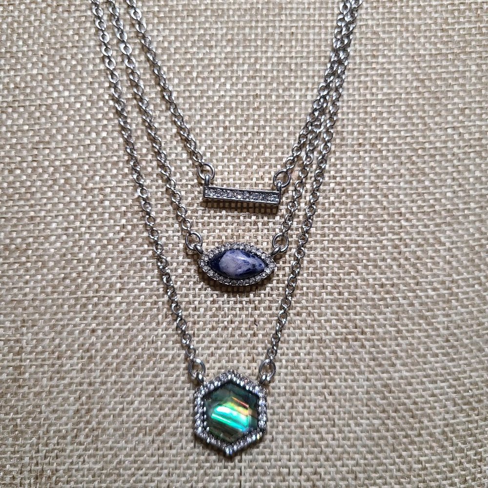 Chole + Isabel Blue Stone Layered Necklace